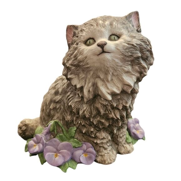 Purrfection Persian Cat Porcelain Figurine Franklin Mint By Nancy Matthews - Picture 4 of 12